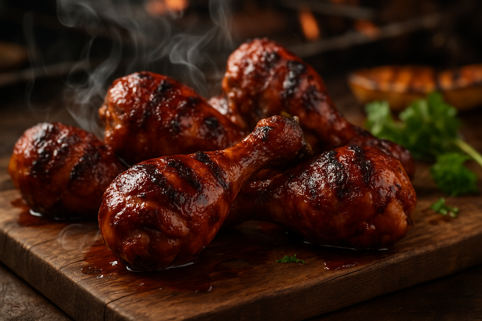 🔥 Backyard Favorite: Smoky BBQ Chicken Drumsticks with Fire Ballz